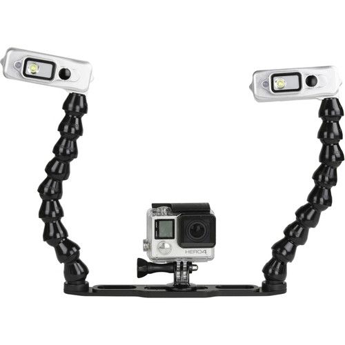 Platine avec Poignée et Bras Flexible Support Lampe pour Action Caméra GoPro