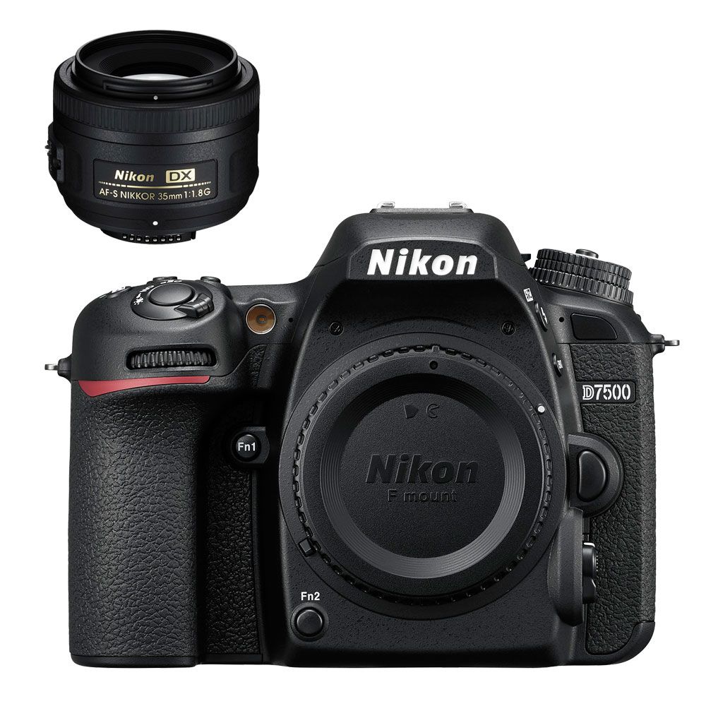Nikon D7500 avec 35 1.8 DX G appareil photo numérique Réflex Boîtier Noir