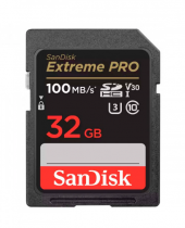 SANDISK SD EXTREME PRO 32GB (jusqu\'à 100MB/S en lecture et 90MB/S en écriture)